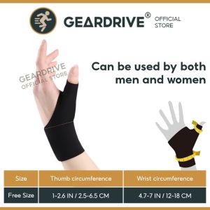GEARDRIVE Elastic Thumb Wrist Support Brace Compression Sleeve for Arthritis Pain Tendonitis Sprains Sports