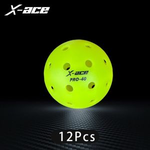 X-ace Pro-40 Pickleball Balls 6/12/24Pcs High Visibility Green 40 Holes Outdoor Indoor Training Pickle Ball Perfectly Balanced High Bounce