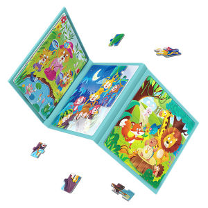 3 in 1 Magnetic Levelled Jigsaw puzzle for kids. Early learning theme ladder jigsaw toy set. Preschool education.HEYBABE.