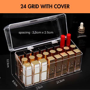 Lipstick Holder Spaces Clear Acrylic Lipstick Organizer Display Stand Cosmetic Make Up Storage Box nail polish bekas lipstik