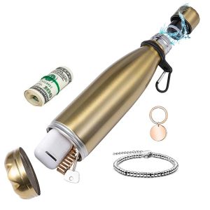 Diversion Water Bottle Can Stainless Steel Tumbler Safe With A Food Grade Odor Proof Bag Bottom Unscrews for Storage