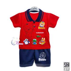 BOBOBAM BAJU BAYI LAKI LAKI SETELAN ANAK COWO LUCU STELAN COWOK 6 12 BULAN KEREN TRENDY KEKINIAN KERAH WANGKI P0R0R0