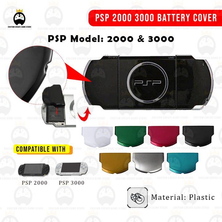 thumbnail image 2 of Black Replacement Battery Cover For Sony PSP 2000 / 3000 - Generic Plastic 2 of 4