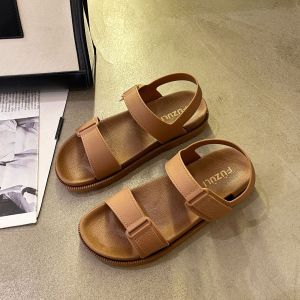 [Free Shipping] Velcro Sandals For Women New Summer Model Comfortable Korean-Style Flat Roman Strap Sandals For Students