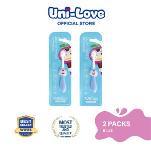 Uni-Love Infant to Toddler Toothbrush (0-2 Years Old) BLUE Pack of 2