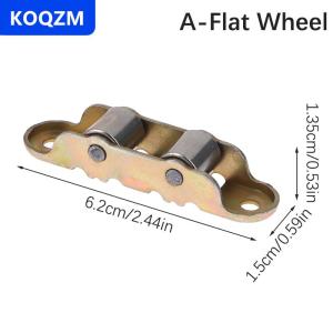 [COD] KOQZM 80 loại phẳng rãnh Đôi bánh xe kim loại cửa trượt cửa sổ ròng rọc hỗ trợ dưới trượt con lăn theo dõi phụ kiện phần cứng
