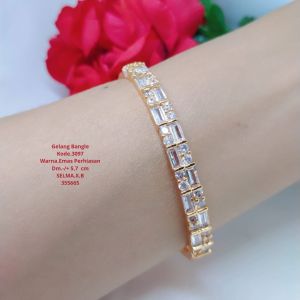 Gelang Tangan Bangle Wanita Titanium Xuping Perhiasan Aksesoris Fashion Lapis Emas Anti Karat R7-1B