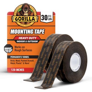 Gorilla Heavy Duty Double Sided Mounting Tape Black 1" x 120" 1-Pack