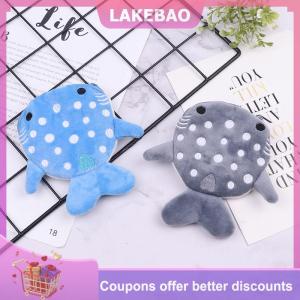 【LAKEBAO】 Ví đựng tiền xu hình cá mập bằng vải nhung lông hoạt hình dễ thương Ví động vật có khóa kéo bằng vải nhung lông túi đựng tiền xu cho trẻ em