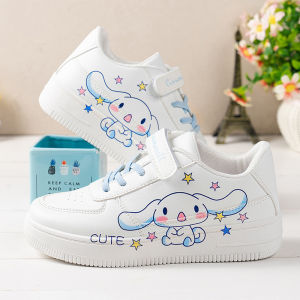 Kawaii Kuromi Sport Shoes Sanrio Mymelody Tennis Shoes Girls Anime Cinnamorol Casual Sneakers Kids Basket White Shoes Size 30-40