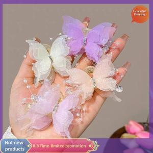 Graceful Tulle Butterfly Hair Clip For Women Girls Colorful Hairpin Side Clip Sweet Cute Butterfly Barrette Hair Accessories