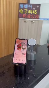 ToKerNew 15W Wireless Magnetic Phone Holder Suction Cup With Bluetooth Speaker For Desktop Live Streaming Phone Holder Stand Accesor J0X4