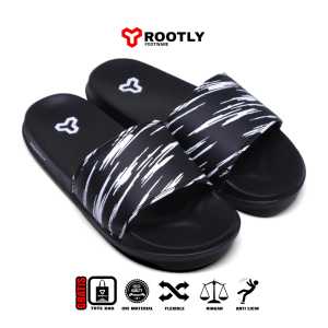 Rootly - Sandal Pria Street Selop Slid-on Sliper Corak Black