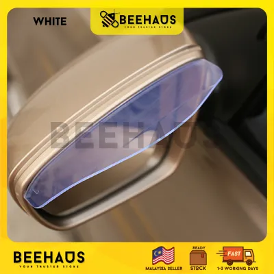 BEEHAUS 2pcs Car Side Mirror Rain Visor | Car Rear View Mirror Rain Guard Shield Protector Car Accessories | Alat Pelindung Hujan Cermin Kereta