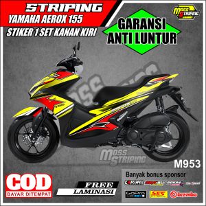 STRIPING STICKER ALL NEW AEROX CONNECTED 155 NVX BAHAN VINYL KODE M953