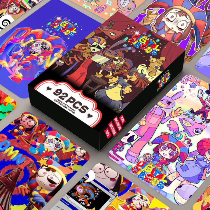 92pcsset Laser Cards The Amazing Digital Circus Mini Postcards Anime