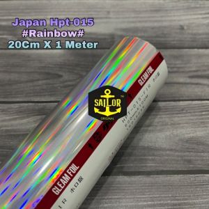 hologram hot stamping foil lure dan metal jig- GLEAM/ JAPAN ORIGINAL- lebar 20cm- HPT-015 Rainbow