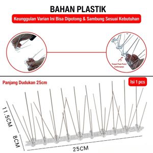 Pengusir Anti Burung Kucing Anjing Duri Paku Besi Pagar Dinding