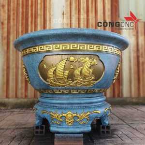 Khuôn chậu tròn 86cm mẫu mới (Mai Rồng) (CHẬU + CHÂN ĐÔN) khuôn đầy đủ lòng trong HÀNG VIỆT NAM dày dặn chắc chắn.