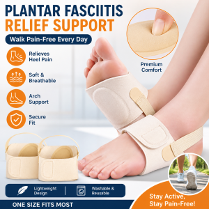 1Pair Arch Support Sleeves Compression Brace for Flat Foot Support & Plantar Fasciitis Relief