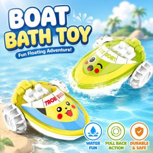 Mainan Mandi Boat Bath Toy Cute Cartoon Floating Water Play Fun Kids Shower Bath Educational Toy