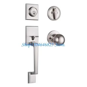 Thickened Anti-theft Door Lock Smooth Surfaces Zinc Alloy Exterior Handle Front Door Lock Set with Durable Door Knob