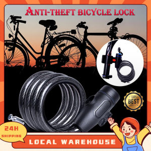【🇲🇾Stock 】Bicycle Anti-Theft Lock MTB Road Bike Chain Lock Outdoor Basikal Security Kunci Spiral ring Lock basikal kunci 2 Key自行车锁