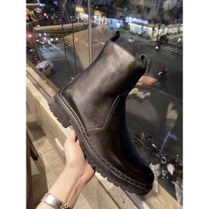 Giày nam chelsea boot cao cổ mũi tròn da bò thật TEFOSS HT605 khoá Zipđế khâu cao 5cm size 38-45