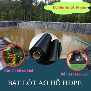 BẠT LÓT AO HỒ BỀN RẺ ĐẸP HDPE KHỔ RỘNG 4M (dày 0.3mm)