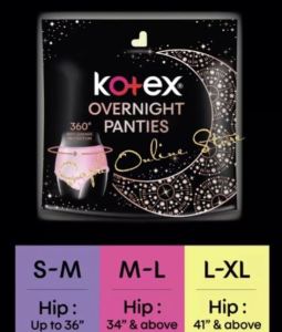 [[Bundle of 6]] Kotex Overnight Panties***3 Size ***Total get 12 pcs