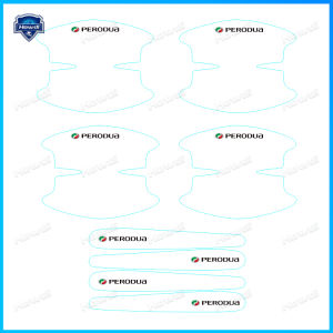 8PC/SET  Perodua Car Door Handle Protector Cover Inner Bowl Anti Scratch Sticker Aruz Myvi Axia Bezza Alza Viva Ativa