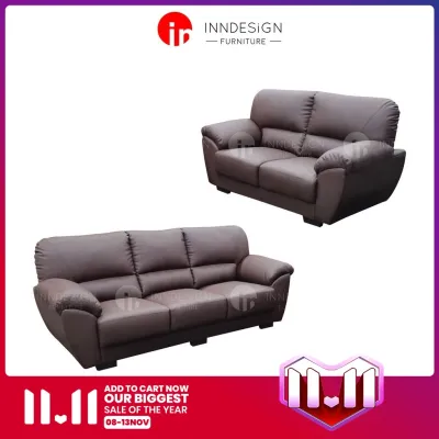 [INNDESIGN.SG] Jefyn 3/2 Seater PU Leather Sofa (Fully Assembled and Free Delivery)