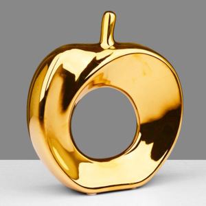 Apple Decor Ceramic Gold and Silver Apple Ornaments European Home Decoration Desktop Living Room Bedroom Office Decoration Crafts