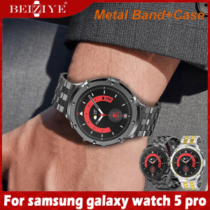 For Samsung Galaxy Watch 5 Pro 45MM strap Metal Case+Stainless Steel Strap smart watch band Modification Kit DIY Watchband For Samsung Galaxy Watch 5Pro case + strap