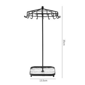 COOLSOOL Có thể tháo rời Giá đỡ trang sức để bàn Tối giản Có thể xoay Bộ tổ chức vòng cổ và bông tai Hợp thời trang Giá trưng bày
