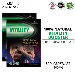 (Bundle of 2) Ali King TONGKAT ALI Root Extract 100% - Performance Booster for Men | Made in Singapore | 120 Veg Caps