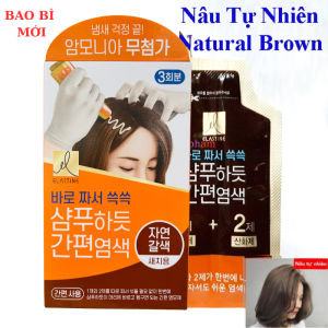 [Tặng Lược] Hộp 3 Gói -Nhuộm Tóc Thảo Dược Phủ Bạc Elastine Hàn Quốc Màu Nâu Tự Nhiên