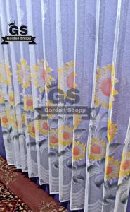 Gorden vitras tipis gorden daleman transparan motif matahari warna untuk pintu/jendela tinggi 190cm