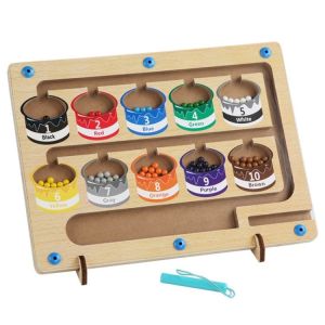 [Brand New] Educational Toys Number Maze Color Classification Game Number Maze Montessori For Toddler Magnetic Board Beads