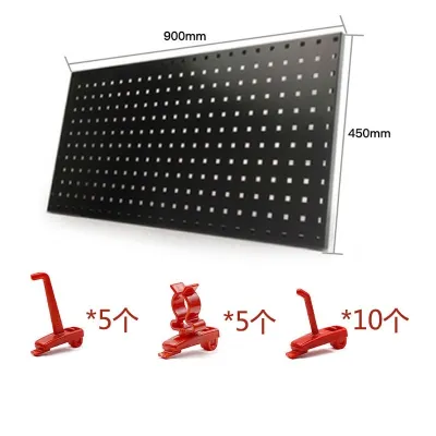Wall Mounted Metal Pegboard/90 * 45cm Metal Pegboard/Auto Detailing Tools Board/Pegboard with 20 Hooks/Hardware Tool Org