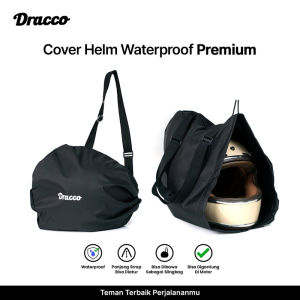 DRACCO sarung helm motor anti air slingbag premium helmet cover aksesoris pengendara motor-hitam