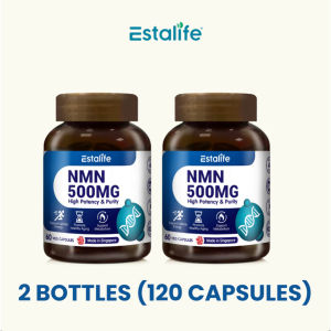 Estalife NMN 500mg - Premium NAD+ Booster - Cellular Repair Boost Energy & Cognitive Focus - Anti-Aging Supplement (60 Vegan Capsules)