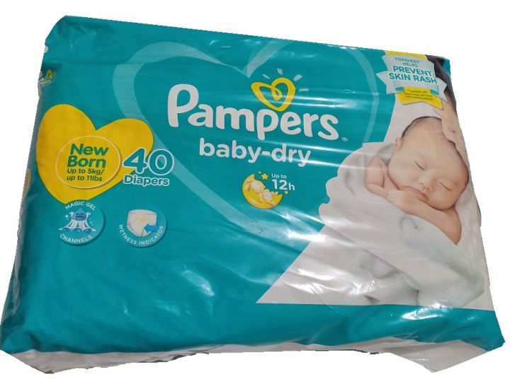 Pampers New Born Baby Diapers Tape 40s Pads NB Taped Newborn