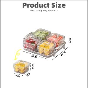 【PLAYFUL】Diamond Pattern Cake and Candy tray Jam and Dry Nut Jar Set with Lid and Silver Plated Tray