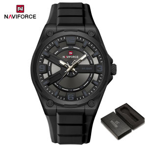 NAVIFORCE Original Mens Quartz Watch Luminous Pointer Waterproof 3ATM Silicone Strap Round Mens Boy Fashion Watch NF9260