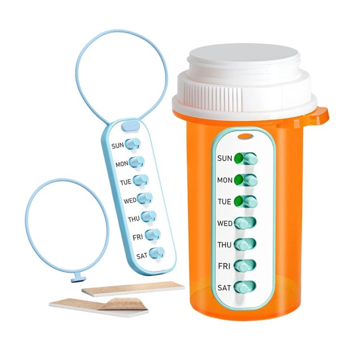 [jwerlyday]2 Pack Pill Reminder, Lanyad or Sticker Pill Tracker, Work ...