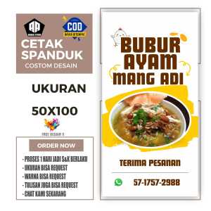 Cetak Spanduk Banner BUBUR AYAM MANG ADI Costom Desain