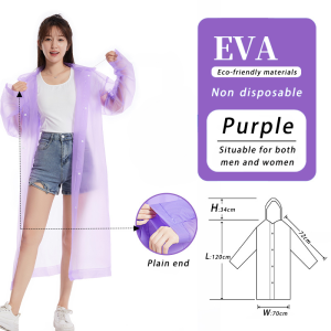 Waterproof Lightweight EVA Reusable Raincoat Poncho