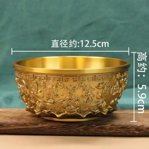 Brass Blessing Treasure Bowl home office fengshui Wealth Protection Decor Fortune bowl Treasure Pot