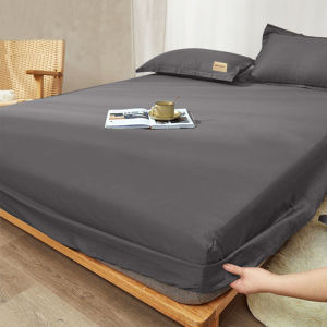 DreamHug Stretchable Plain Bedsheet Breathable Bed Sheet Cover With Garter Single/Double/Queen/King Size Bedsheet